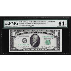 1950A $10 Federal Reserve Note Cleveland Fr. 2011-D PMG Choice Uncirculated 64EP