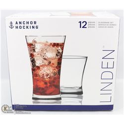 12PC ANCHOR HOCKING GLASSWARE SET