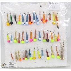 42 ASSORTED FLY FISHING JIGS