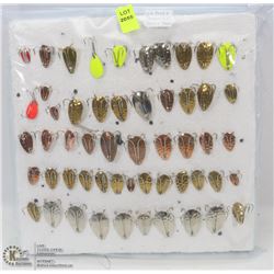 54 ASSORTED FLY FISHING SPOONS AND TREBBLE HOOKS