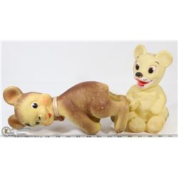 ANTIQUE RUBBER SQUEAKY TOY BEARS