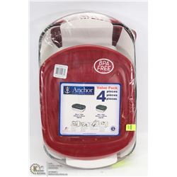 ANCHOR 4PC BAKEWARE SET WITH LIDS