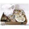 ESTATE FLAT OF WINE GLASSES, TABLE SPICES SET,