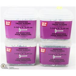 4 TUBS OF MODIFIED TRUSS SCREWS 1-1/4" X 8