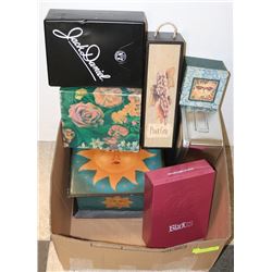 LARGE BOX FULL OF DECORATIVE STORAGE