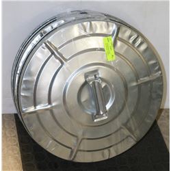 LOT OF 5 STAINLESS STEEL GARBAGE CAN LIDS ( TOOLS