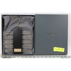 NEW GUCCI WOOD TIE HANGER IN GIFT BOX -