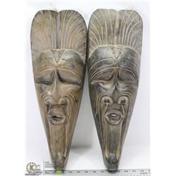 PAIR OF WOODEN MASKS