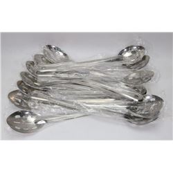 NEW 15" STAINLESS SLOTTED SPOONS - LOT OF 12