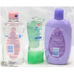 3 BOTTLES OF ASSORTED BABY BATH PRODUCTS