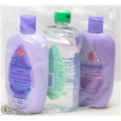 3 BOTTLES OF ASSORTED BABY BATH PRODUCTS
