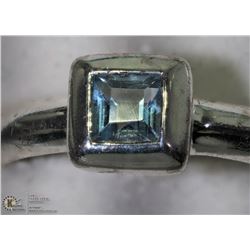 4) STERLING SILVER RING WITH GENUINE BLUE TOPAZ
