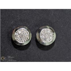 8) STERLING SILVER EARRINGS WITH 14 DIAMONDS