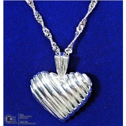 10) STERLING SILVER HEART PENDANT WITH CHAIN
