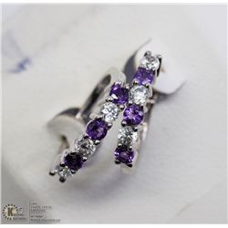 15) STERLING SILVER EARRINGS WITH AMETHYST