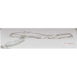 17) GENUINE CARVED JADEITE PENDANT WITH CHAIN