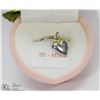 Image 1 : 36) STERLING SILVER RING WITH HEART SHAPED DANGLE