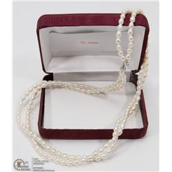 38) FRESHWATER PEARL NECKLACE W/ST. SILVER CLASP