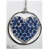 Image 1 : 48) STERLING SILVER PENDANT & CHAIN W/CRYSTALS