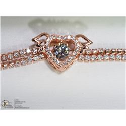 49) ROSE GOLD PLATED STERLING SILVER CZ BRACELET