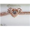 Image 1 : 49) ROSE GOLD PLATED STERLING SILVER CZ BRACELET