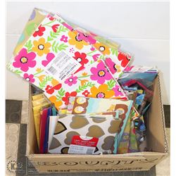 LARGE BOX OF ASSORTED GIFT BAGS & GIFT WRAP.