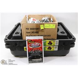 2 NEW EASY TRAYS AND BOX OF CARWASH PACKETS