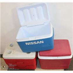 LOT OF THREE CAMP COOLERS