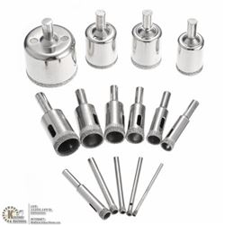 NEW 15PC S 3-42MM DIAMOND HOLE SAW SET DRILL BIT C