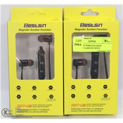2 PAIRS OF WIRELESS HIGH FIDELITY EARBUDS WITH