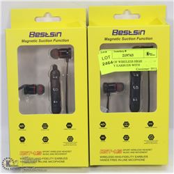 2 PAIRS OF WIRELESS HIGH FIDELITY EARBUDS WITH