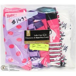 5 PACK OF LADIES CREW SOCKS