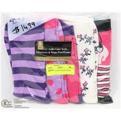 5 PACK OF LADIES CREW SOCKS