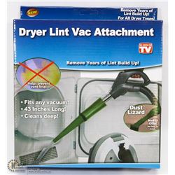 NEW DRYER LINT VAC ATTACHMENT, FITS ANY VACUUM