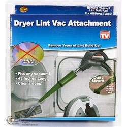 NEW DRYER LINT VAC ATTACHMENT, FITS ANY VACUUM