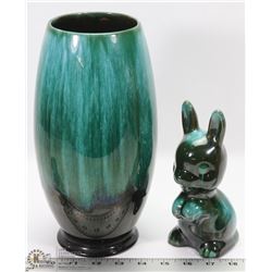 10" TALL BLUE MOUNTAIN POTTERY VASE SOLD WITH