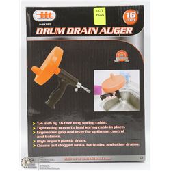 NEW 16' DRUM DRAIN AUGER