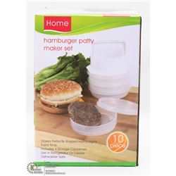 NEW 10PC HAMBURGER PATTIE SET