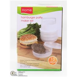 NEW 10PC HAMBURGER PATTIE SET