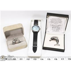 2 FIFTH AVENUE  DOLPHIN BROOCHES, TIGER WATCH WITH
