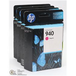 4 BOXES OF HP OFFICE JET 940 MAGENTA INK CARTRIDGES