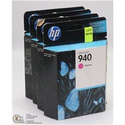 4 BOXES OF HP OFFICE JET 940 MAGENTA INK CARTRIDGES