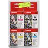 Image 1 : CANON 6 4 PACK INK CARTRIDGES BLACK, YELLOW, MAGE-