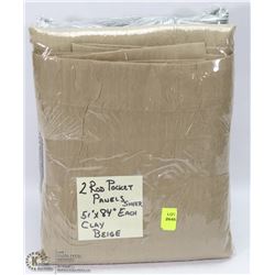 2 ROD POCKET PANELS 51" X 84" SOLD WITH IRONING