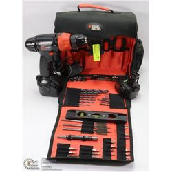 BLACK AND DECKER CORDLESS DRILL IN SOFT CASE