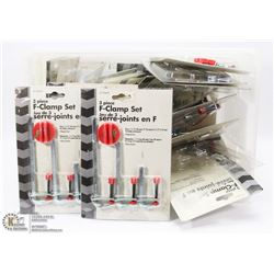 TOTE FULL OF 3 PIECE F-CLAMP SETS