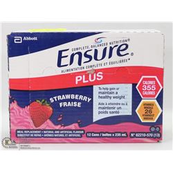 LOT OF 24 STRAWBERRY REGULAR ENSURE MEAL