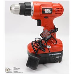 BLACK AND DECKER CORDLESS DRILL WITH BATTERY