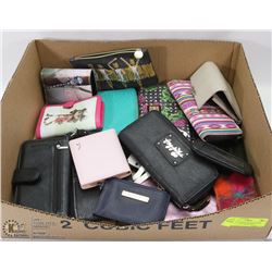 BOX OF WOMENS WALLETS AND SMALL HAND PURSES INCL
