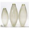 Image 1 : 3 GLASS SHOWHOME VASES.